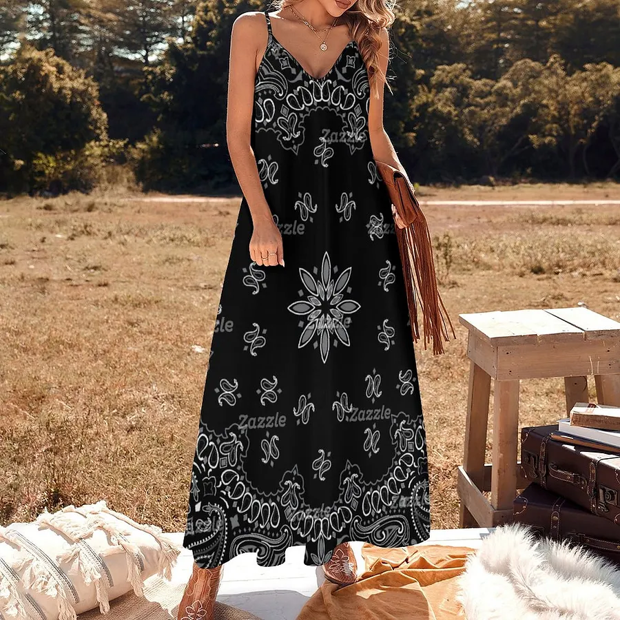 black bandana dress Black Bandana Pattern | Fashion T-Shirt Dress