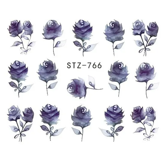 Nail Stickers Water Transfer Necklace Petals Feathers Hanging Flowers Designs Nail Decal Decoration Tips For Beauty Salons-Nail Inspo