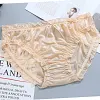 Glossy Solid Color Thin Lace Ruffle Briefs