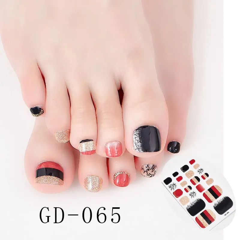 22 Tips/Sheet Nail Sticker Set Nail Accesoires Designed Nail Art Stickers 2020 Full Beauty Nails Art Decoration Nail Sticker lot