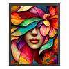 (Big Size)Color Half Face Girl - 11CT Stamped Cross Stitch - 50*60cm