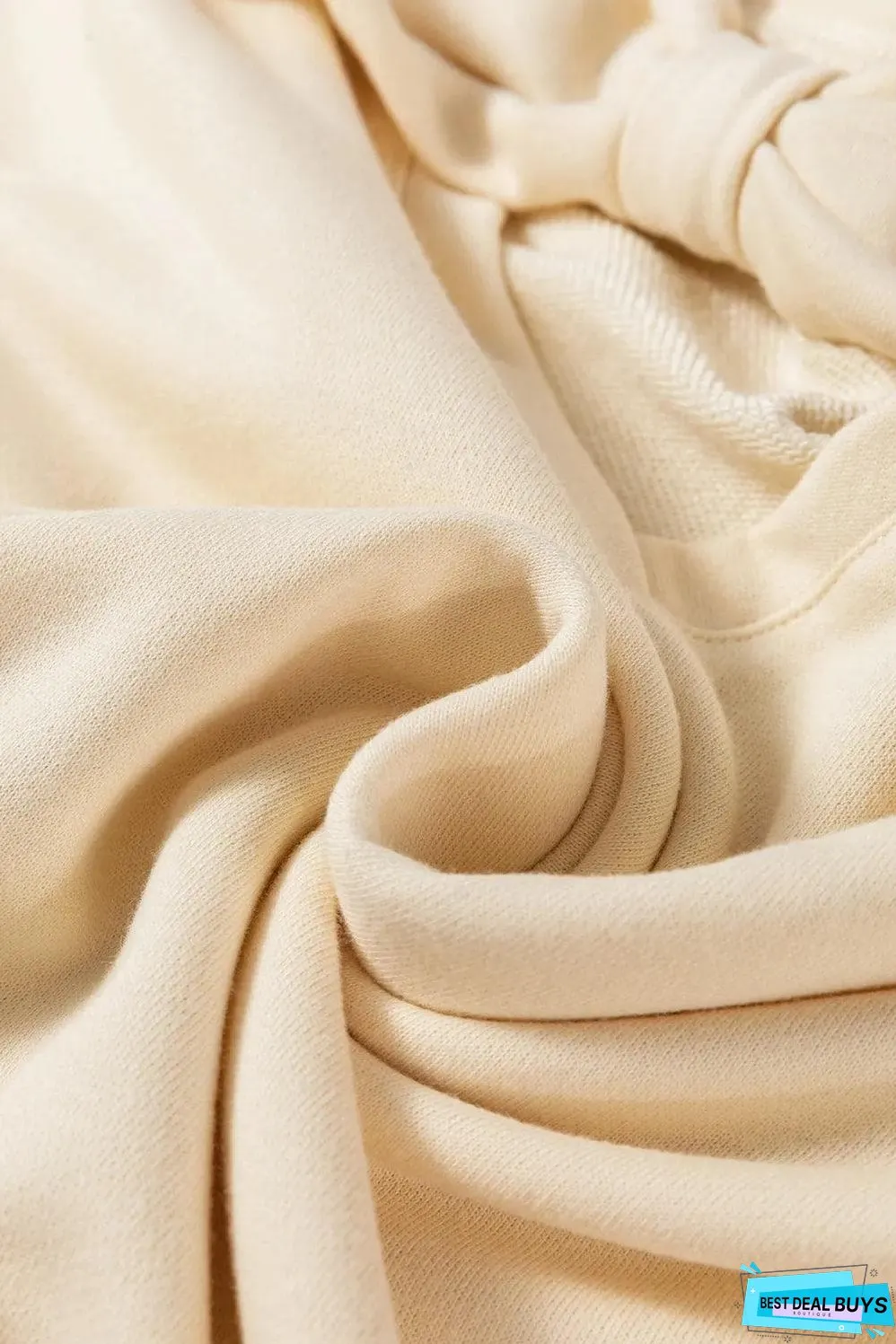 Apricot Bowknot Dewback Round Neck Sweatshirt