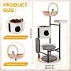 [US Local Warehouse] 66-Inch Cat Tree with Scratching Post Cat Tower Multi-Level Cats Furniture with Dangling Ball Platform Hammock for Indoor Cats Large Adult
