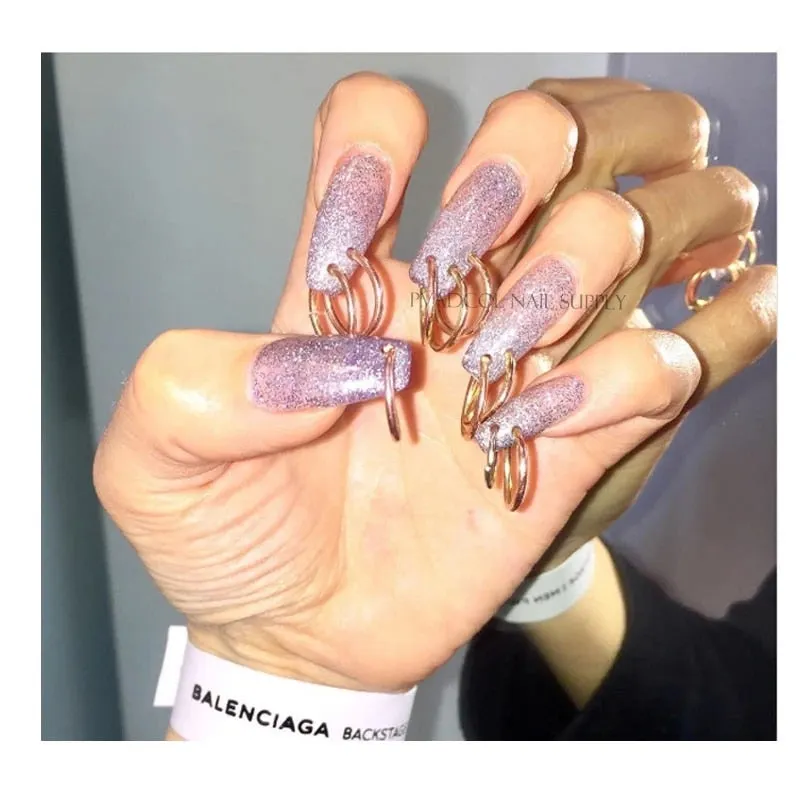 Nail Piercing Dangle Nails Rings Hoop Mix Metal Alloy Loops Drill Hole 3D Jewelry Kit Circles Acrylic Tips Aluminum Jump Ring-Nail Inspo