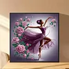 Pink Rose Dancing Girl-Partial Special Shaped Diamond painting 30*30CM