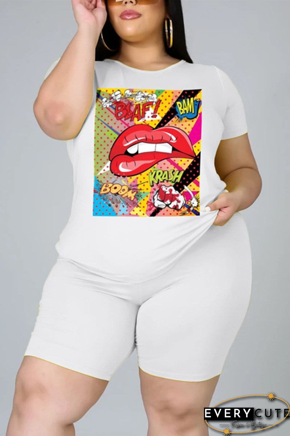 Fashion Casual Printed Plus Size Set