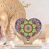  5D DIY Special Shape Diamond Painting Wooden Heart Shape Desk Ornament Decor Kit