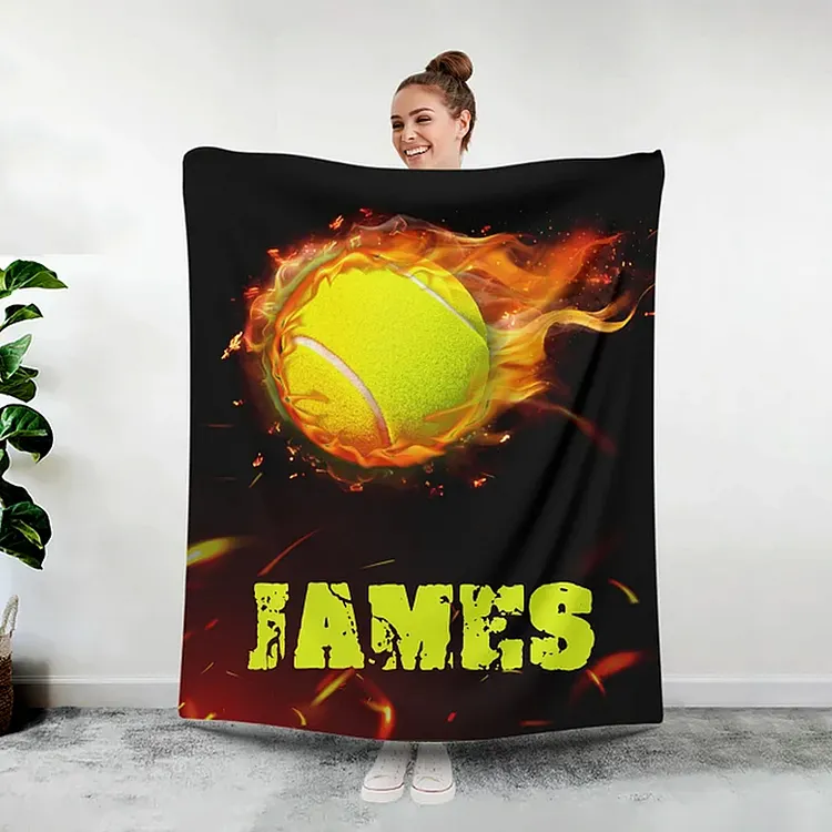 Custom Tennis Blanket, Tennis Player Personalized Blankets | BKKid601
