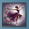 Pink Rose Dancing Girl-Partial Special Shaped Diamond painting 30*30CM