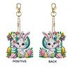 (US Local)PET Double Sided Special Shaped Easter Alphabet DIY Diamond Painting Keychain