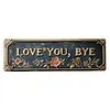 Love You Bye Hallway Entryway Door Signs Decor Easy Install Metal Wall Plaque Decor Wall-Mounted Retro Greenery Style Unny Sassy Home Decor for Entryway
