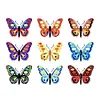 9pcs DIY Colorful butterfly Wooden Coasters Paint by Numbers Acrylic Painting