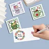 (US Local)12Pcs Month DIY Diamond Painting Greeting Card Birthday Gift for Friend