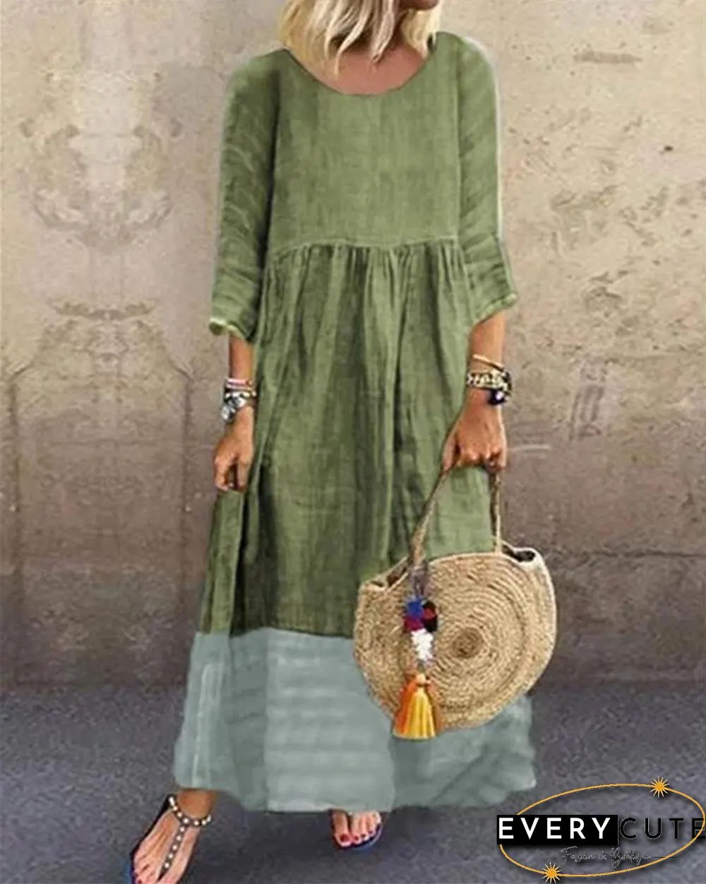 Crew Neck Women Summer Dresses Shift Beach Casual Dresses