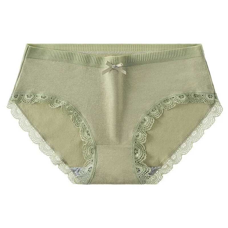 Women's Cotton Panties Sexy Seamless Underwear For Women Large Size Mid Low Waist Lace Underpants Female Soft Invisible Briefs