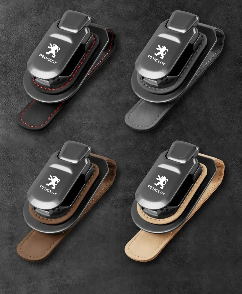 Car-mounted multi-functional suede leather glasses holder
