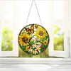 5D Diamond Painting Double Sided Effect  Stained Glass Panel Decorative Home Garden Decoration Hanging Kit(Sunflower)