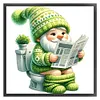(Small Size)Gnome Goes To Toilet - 18CT Stamped Cross Stitch - 25*25cm