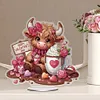 Valentines Day Yak Acrylic Special Shape Diamond Painting Desktop Decors