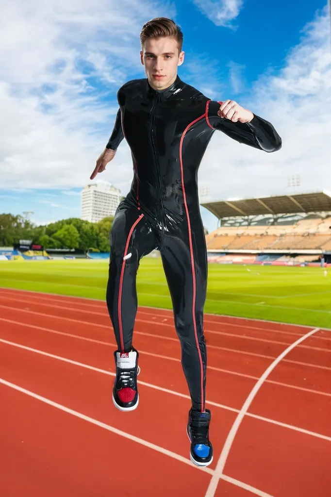 Men's Latex Catsuits Diamond Dude Front Zipper
