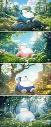 1/20 Scale World Zukan Snorlax & Zarude & Evolution of Fearow Set - Pokemon Resin Statue - Wonder Studio