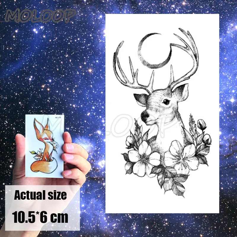 Temporary Tattoo Sticker cat pattern Element Small animal flower waterproof Fake Body Art tatoo for kid girl boy man woman