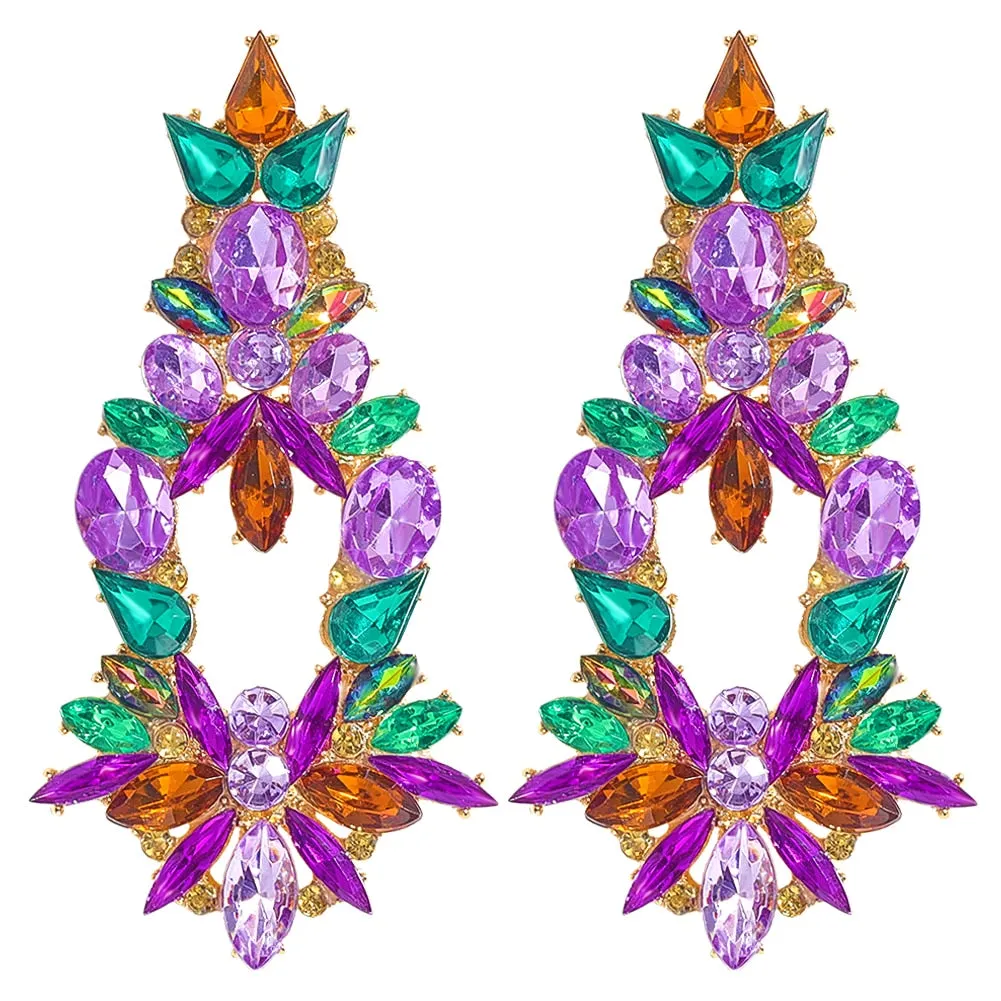 Dvacaman Newest Multicolor Crystal Drop Earrings Fine Jewelry Accessories For Women Fashion Rhinestone Tassel Earrings Wholesale
