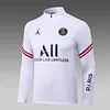 2021/2022 Psg Paris Saint-Germain Half-Pull Training Suit White