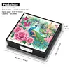 (US Local)Peacock PU Diamond Art Note Box with 160 Sheets of Paper Craft Kit