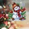 (US Local)Xmas Snowman Theme DIY Diamond Art Pendant Wall Door Decoration