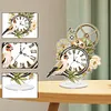 (US Local)Acrylic Special Shape Flower Bird Diamond Painting Clock Ornaments Kit