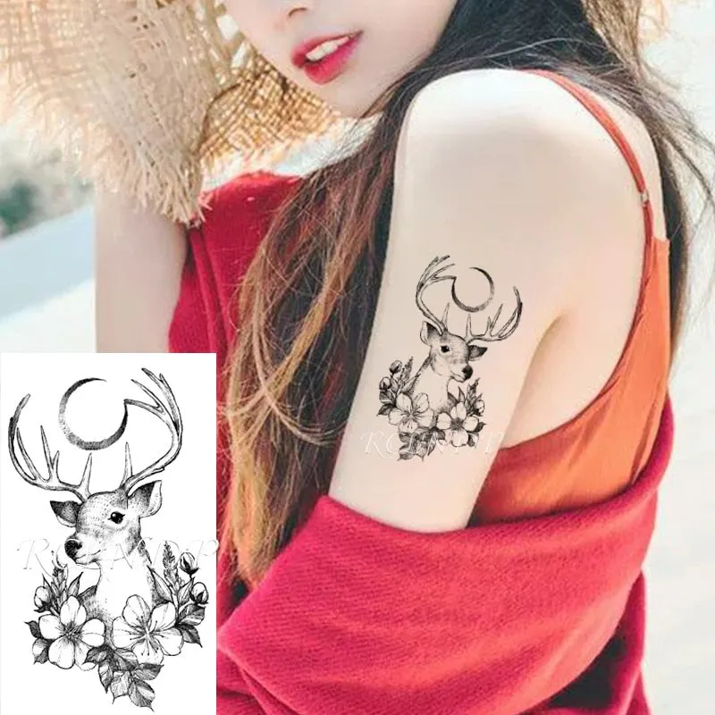 Waterproof Temporary Tattoo Sticker crown cross letter black tatto flash tatoo fake tattoos for men women