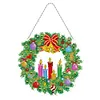 5D DIY Special Shaped Diamond Painting Christmas Hanging Wreath With Lamp String Kit