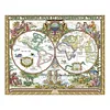 14CT Counted/Stamped Old world map- Cross Stitch   56*46cm/22.05*18.11in(Brand)