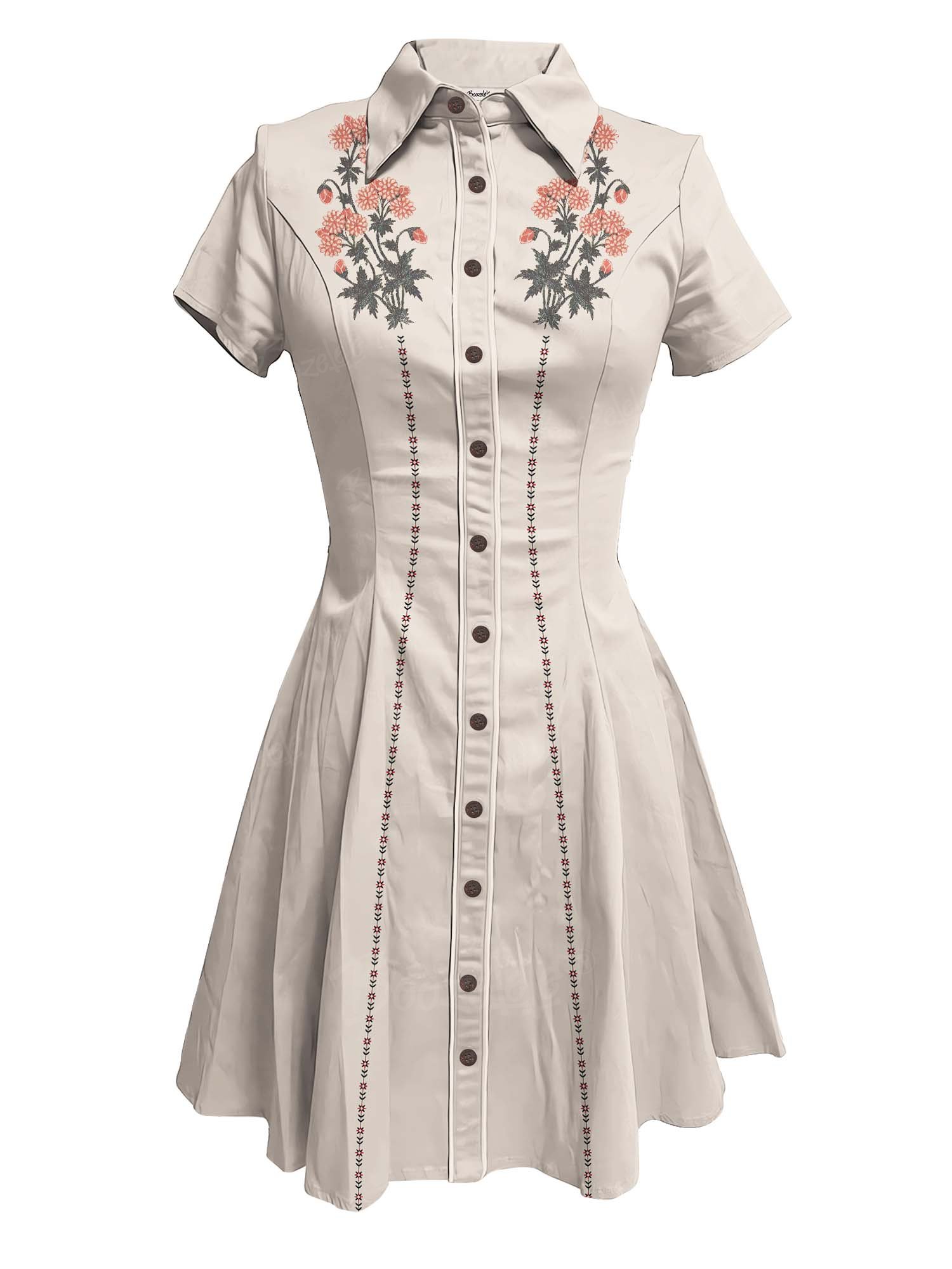 Western Classic Flower - 100% Cotton Dress