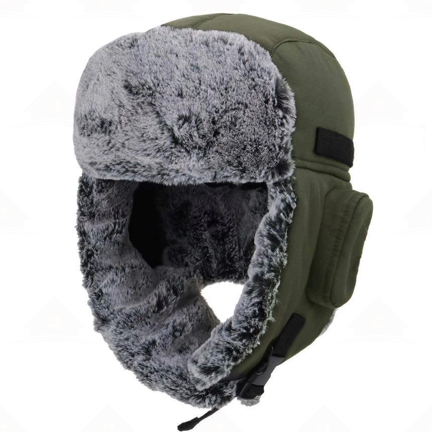 Home Prefer Men's Trapper Hat with Faux Fur Linning Eskimo Windproof Winter Warm Hats Ushanka Hunting Hat