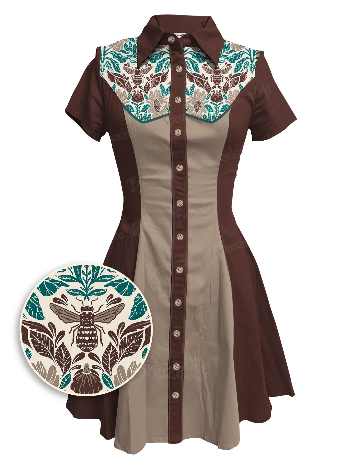 【Sara T X Boozelele】Bugs And Blooms - 100% Cotton Dress