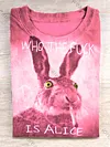 Unisex Smoking Bunny Print Casual Short Sleeve T-Shirt