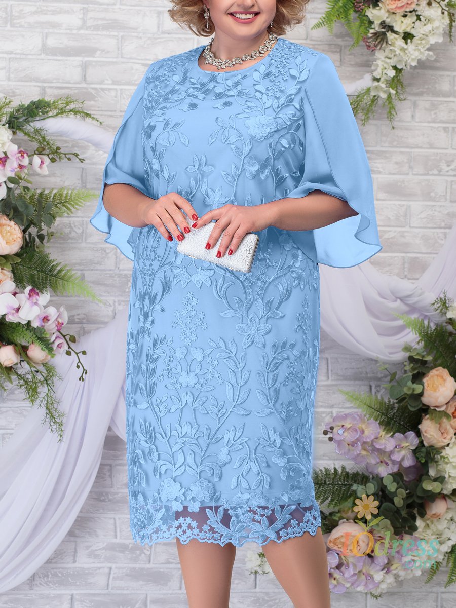 IO Dress Plus Size Mother Dress Woman Summer Emboridery Floral Wedding Guest Bridesmaid Party Dresses Slim Curvy Women Clothing