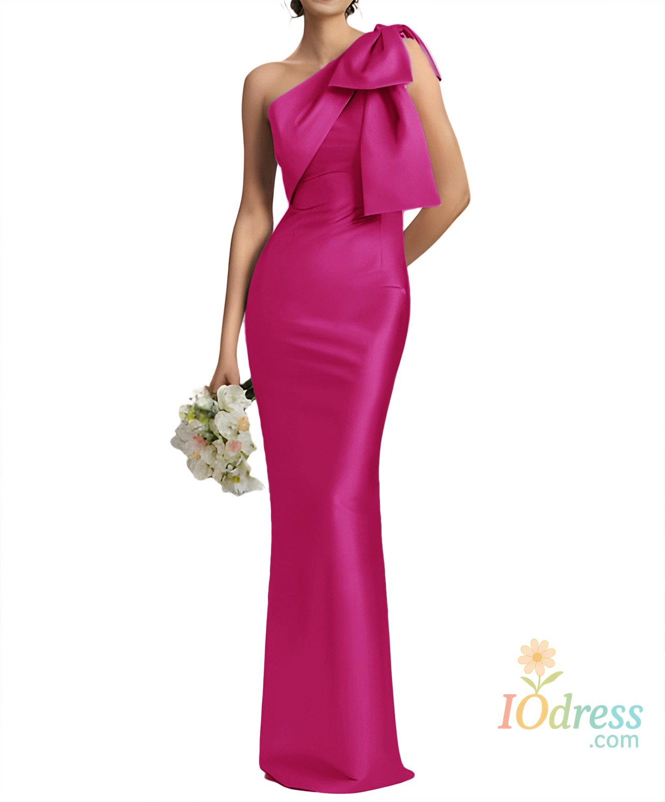 IO Dress Evening Dress Women Elegant Tight Sexy Satin Single Shoulder With Bow Bridal Formal Long Ball Gowns Trend Pageant Dress