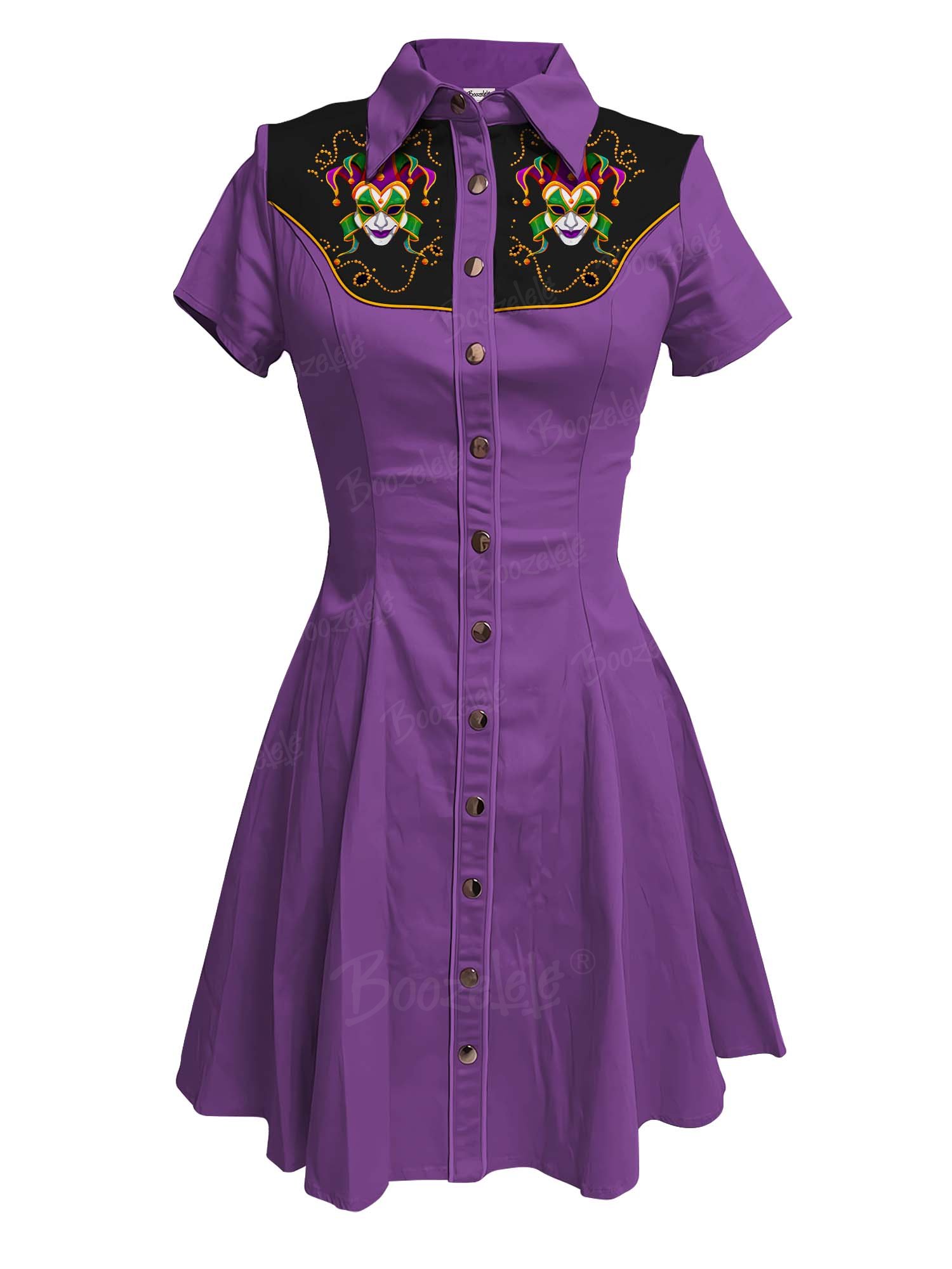 Mardi Gras Mask - 100% Cotton Dress