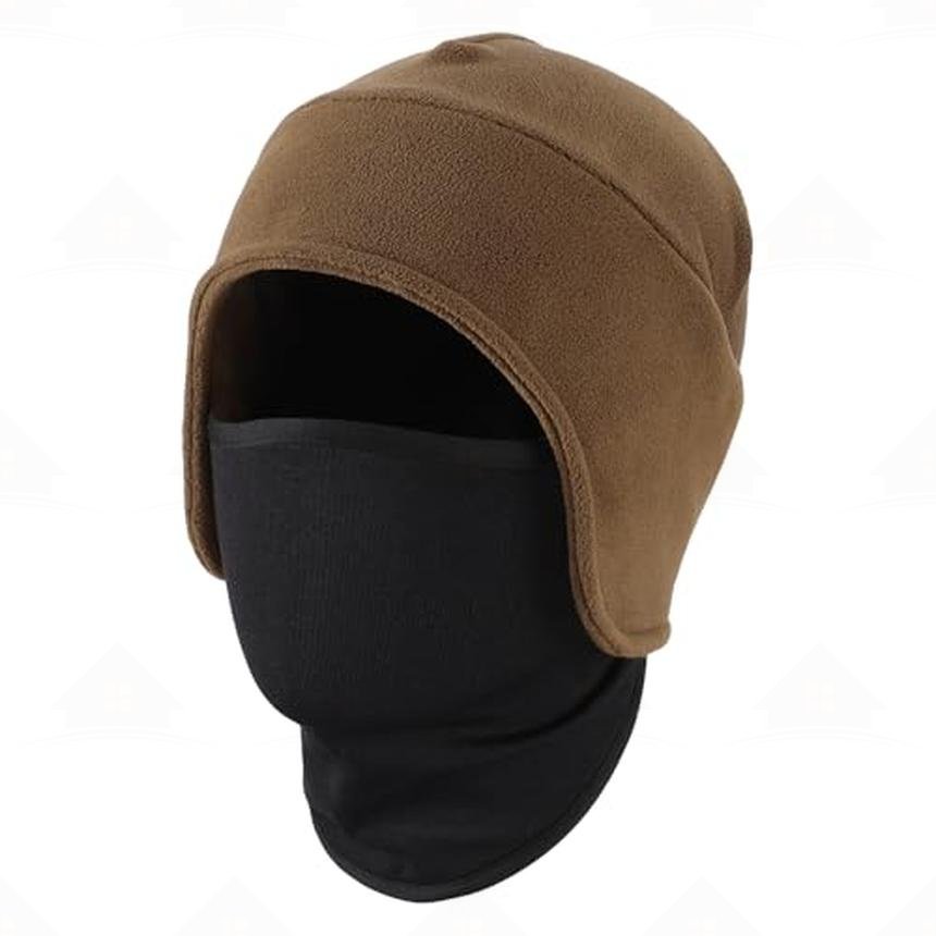 Home Prefer Men's Winter Hat Fleece Beanie with Face Cover, 2 in 1 Beanie Hat for Men Women