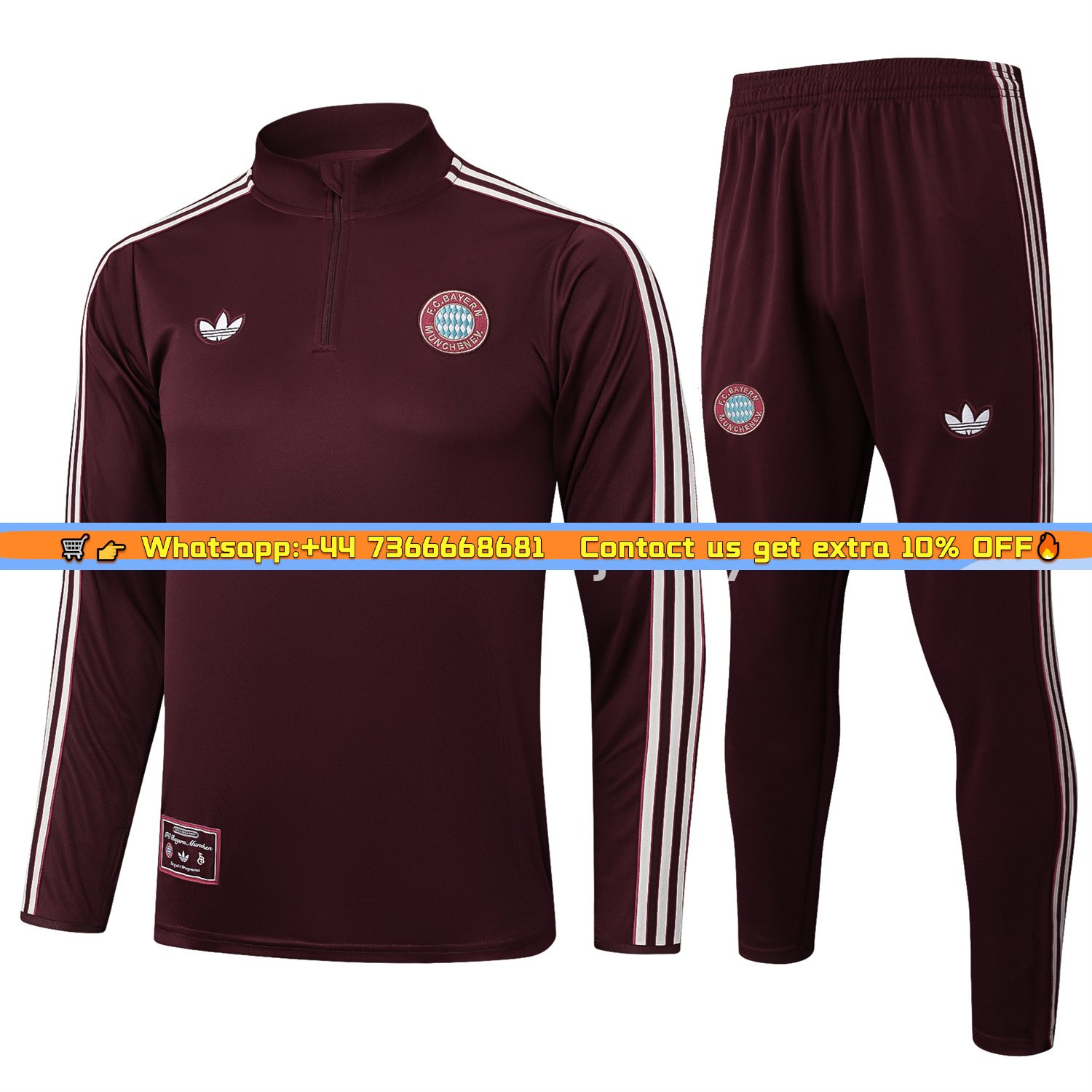 Bayern Munich 25-26 Throwback Trefoil Long Sleeves Training Set - Deep Red