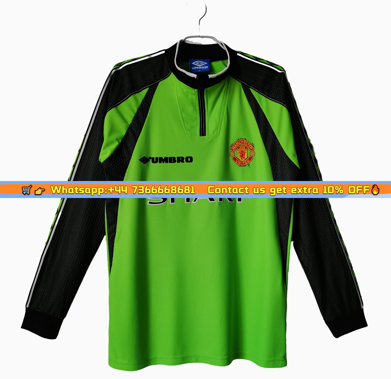 Manchester United Retro 98-99 Green Goalkeeper Long Sleeve Jersey