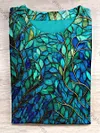 Unisex Leaf Glass Abstract Print Design T Shirt