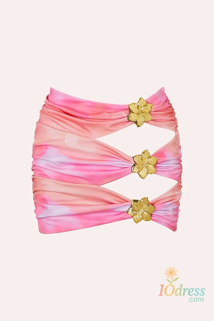 IO Dress 2025 New Arrival Pants Set With Women Swimsuit Fashion Halter Cut Out Lady Swimwear Summer Holiday Outfits Female Beach Wear