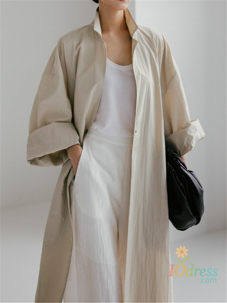 IO Dress REALEFT 2024 New Cotton and Linen Women's Shirts Dresses Autumn Pockets Side Split Straight Korean Casual Loose Dresses Female