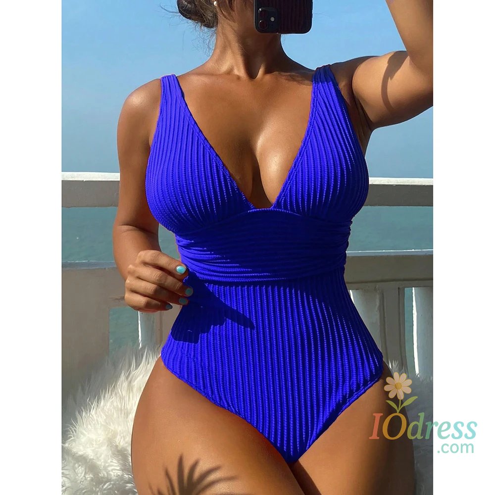 IO Dress Deep V One Piece Swimsuit Women 2025 Push Up Swimwear Female Sexy Summer Beachwear Swim for Bathing Suits Micro Korean Monokini