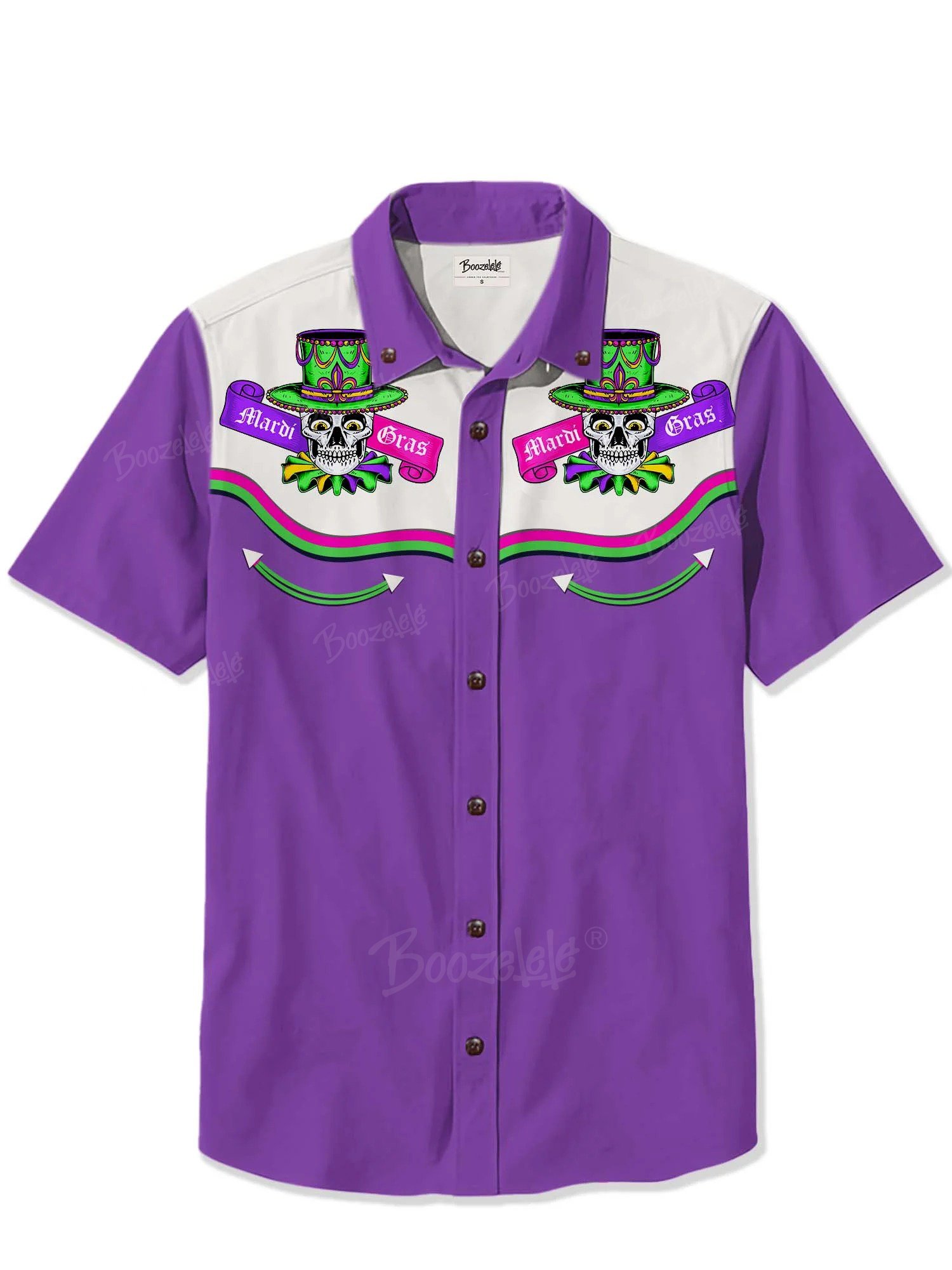【Nyawart Design X Boozelele】Mardi Gras Skull - 100% Cotton Shirt