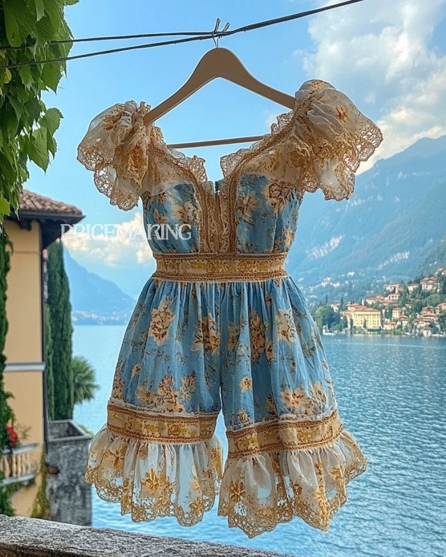 Summer Vacation Ruffle Lace Romper 6c01